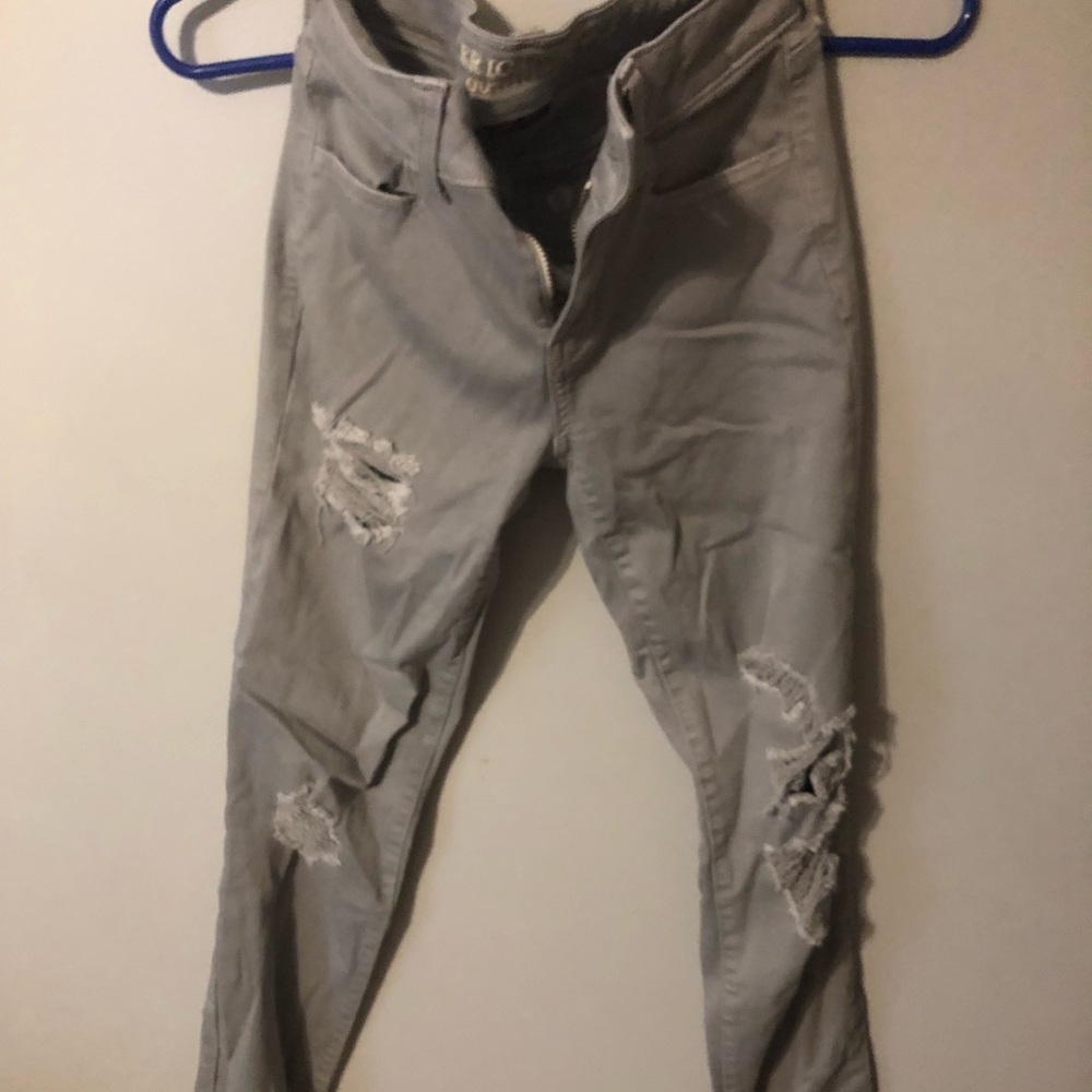 very cute grey ripped jeans